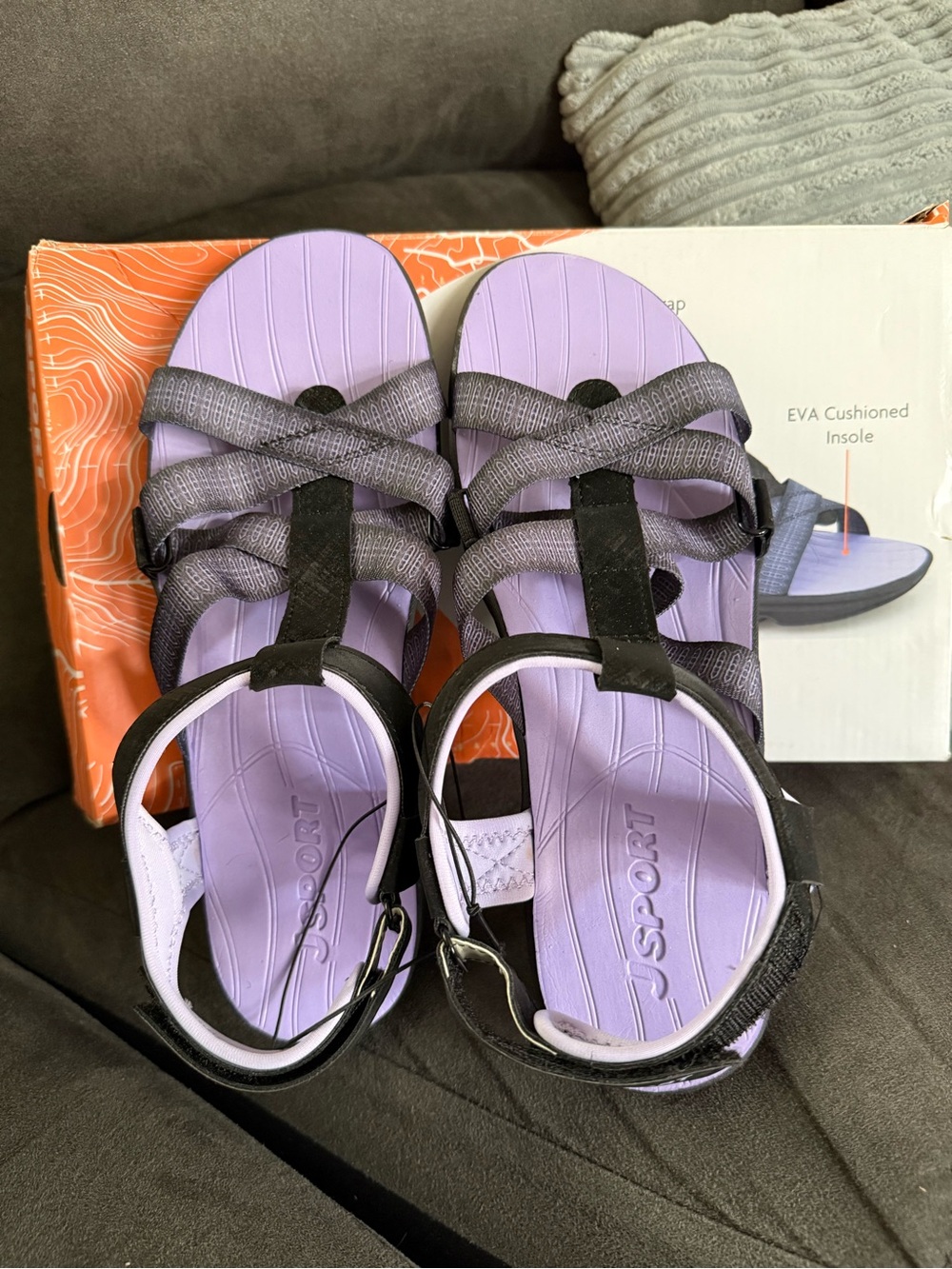 Women's Lavender Strappy Sport Sandals
